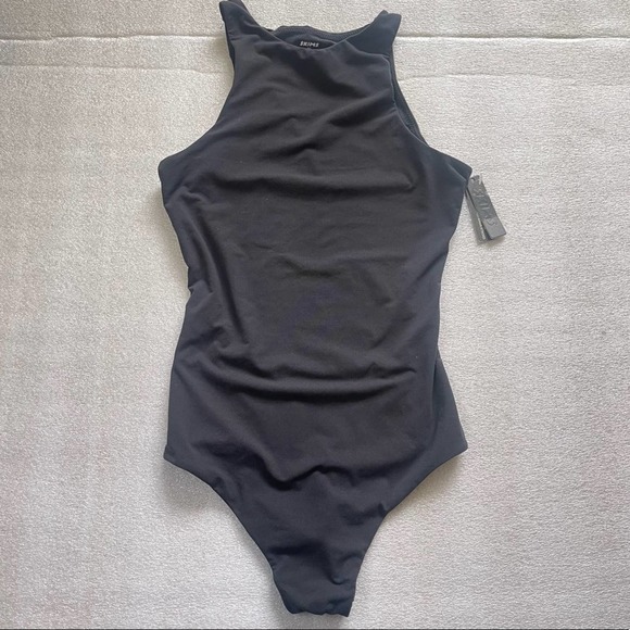 Skims Fits Everybody High Neck Onyx Black Bodysuit Size XXS NWT - Picture 3 of 7